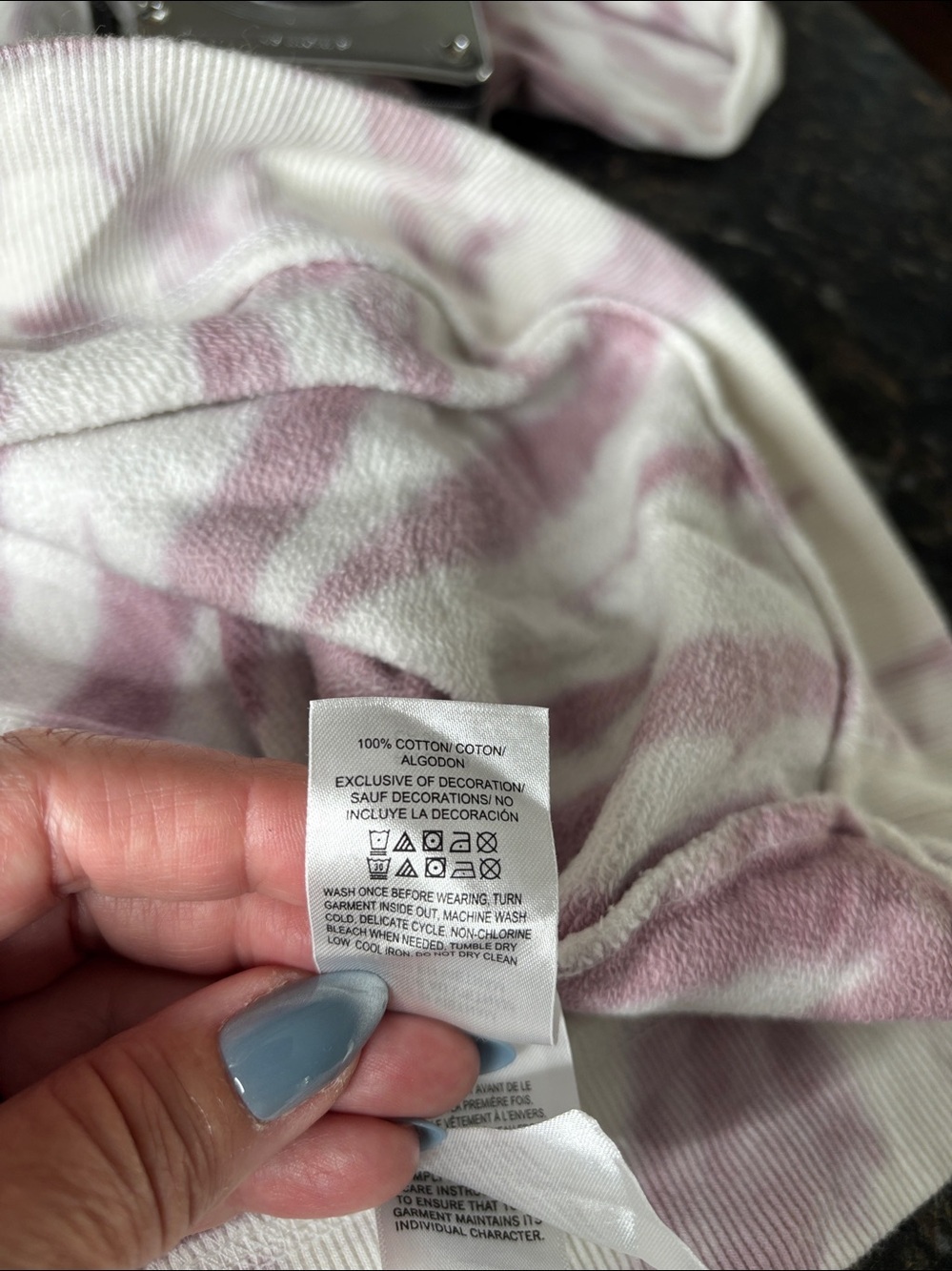 Lucky Brand Pink and White Tie-Dye Crewneck Sweatshirt size XL - Picture 9 of 9